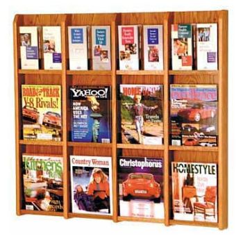 Divulge Oak and Acrylic Literature Wall Racks