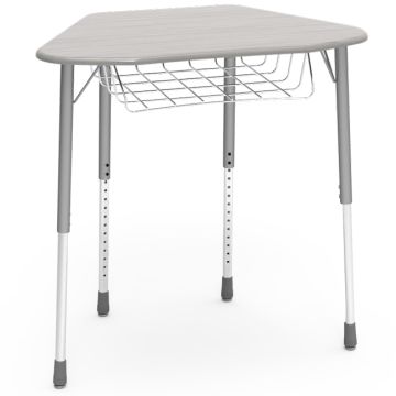Zuma Hexagon School Desk w/ Wire Bookrack