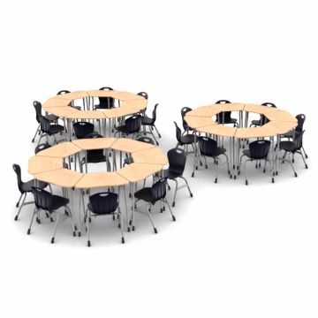 Zuma Octagon Classroom Desk and Stack Chair Packages