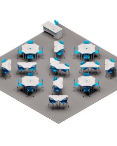 Hierarchy Boomerang Classroom Desk Package Set